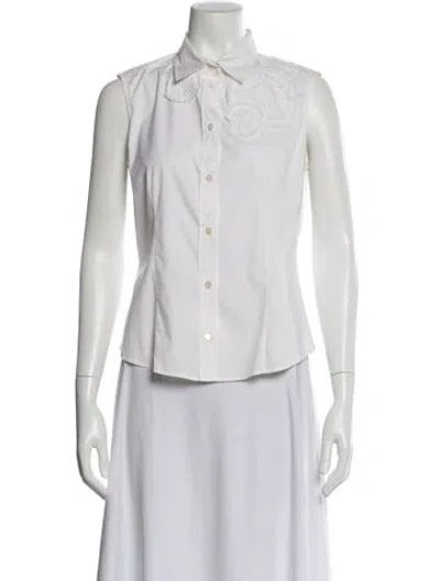Pre-owned Prada Vintage 2000's Button-up Top In White