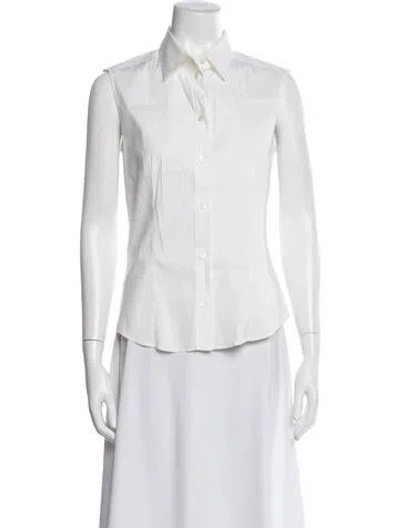 Pre-owned Prada Vintage 2000's Button-up Top In White