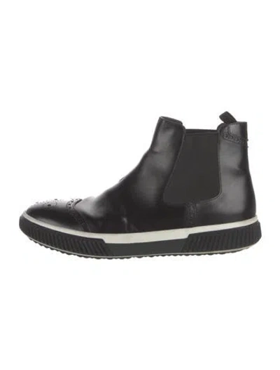 Pre-owned Prada Vintage 2000's Chelsea Boots In Black