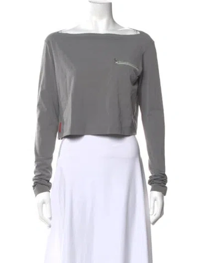 Pre-owned Prada Vintage 2000's Crop Top In Gray