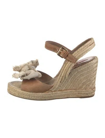 Pre-owned Prada Vintage 2000's Espadrilles In Brown