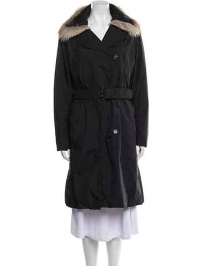 Pre-owned Prada Vintage 2000's Faux Fur Coat In Blue