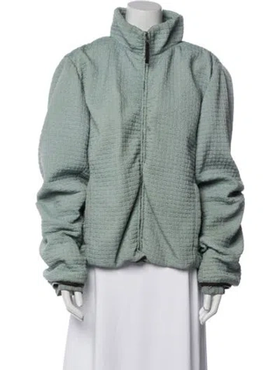 Pre-owned Prada Vintage 2000's Faux Fur Jacket In Blue