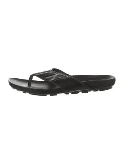 Pre-owned Prada Vintage 2000's Flip Flops In Black
