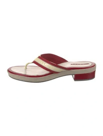 Pre-owned Prada Vintage 2000's Flip Flops In Red