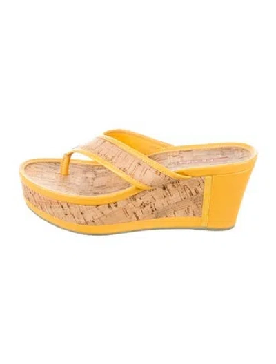 Pre-owned Prada Vintage 2000's Flip Flops In Yellow