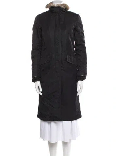 Pre-owned Prada Vintage 2000's Fur Coat In Black