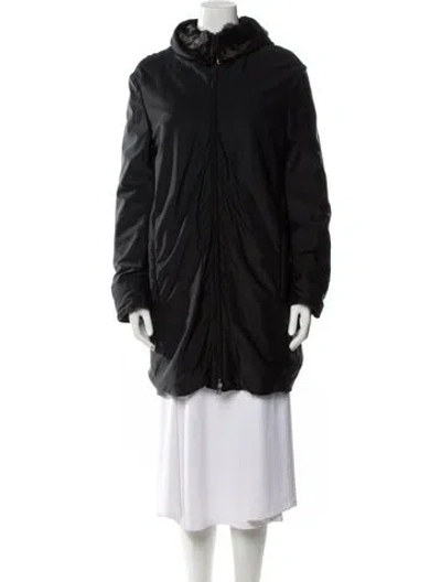 Pre-owned Prada Vintage 2000's Fur Coat In Black