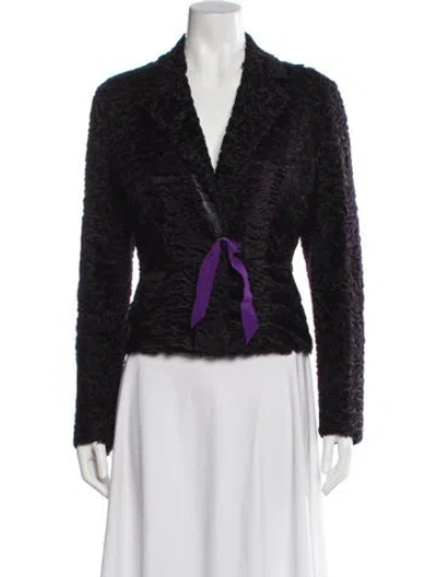 Pre-owned Prada Vintage 2000 Fur Jacket In Black