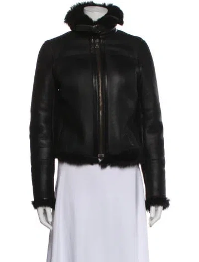 Pre-owned Prada Vintage 2000's Fur Jacket In Black