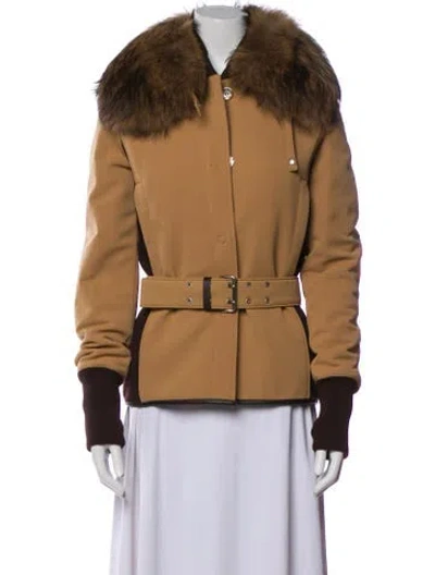 Pre-owned Prada Vintage 2000's Fur Jacket In Neutral