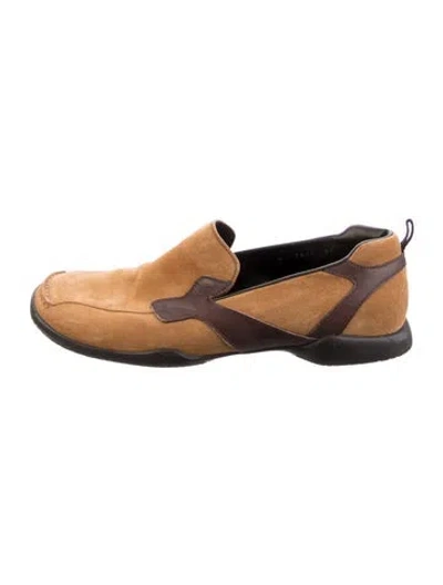 Pre-owned Prada Vintage 2000's Loafer Sneakers In Brown