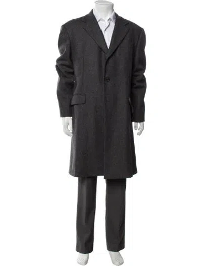 Pre-owned Prada Vintage 2000's Overcoat W/ Tags In Gray