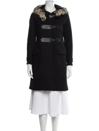 Pre-owned Prada Vintage 2000's Peacoat In Black