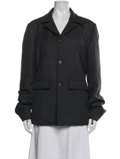 Pre-owned Prada Vintage 2000's Peacoat In Gray