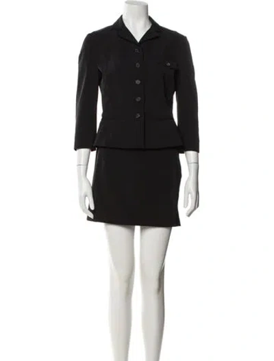Pre-owned Prada Vintage 2000's Skirt Set In Black