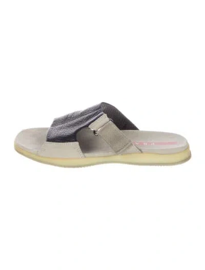 Pre-owned Prada Vintage 2000's Slides In Gray