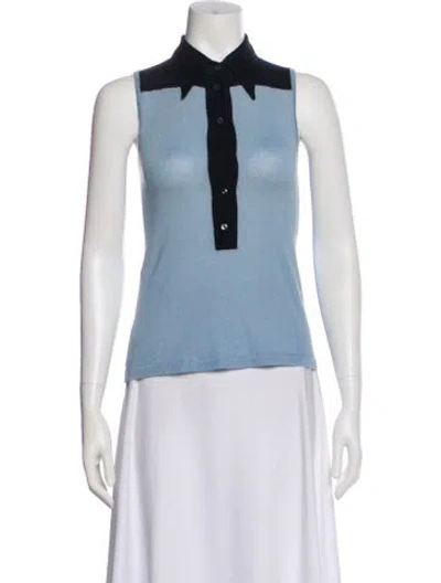 Pre-owned Prada Vintage 2000's Top In Blue