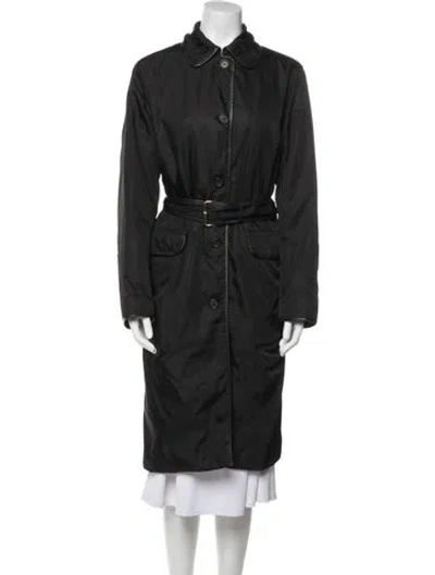 Pre-owned Prada Vintage 2000's Trench Coat In Black