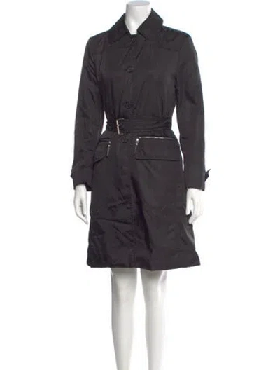 Pre-owned Prada Vintage 2000's Trench Coat In Black