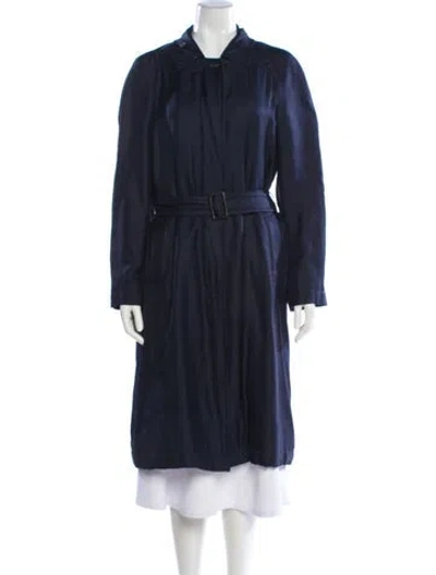 Pre-owned Prada Vintage 2000's Trench Coat In Blue