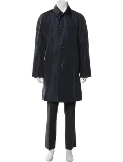 Pre-owned Prada Vintage 2000's Trench Coat In Blue