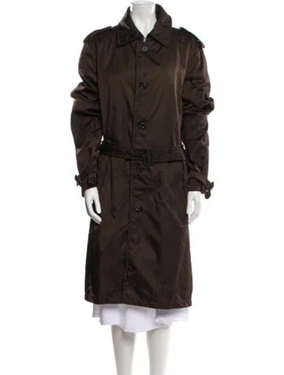 Pre-owned Prada Vintage 2000's Trench Coat In Brown
