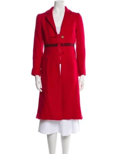 Pre-owned Prada Vintage 2000 Trench Coat In Red