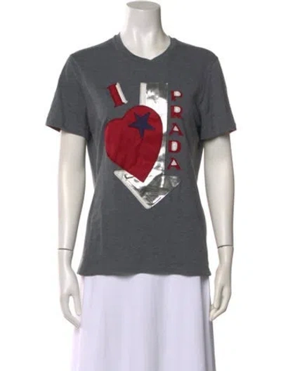 Pre-owned Prada Vintage 2000's T-shirt In Gray