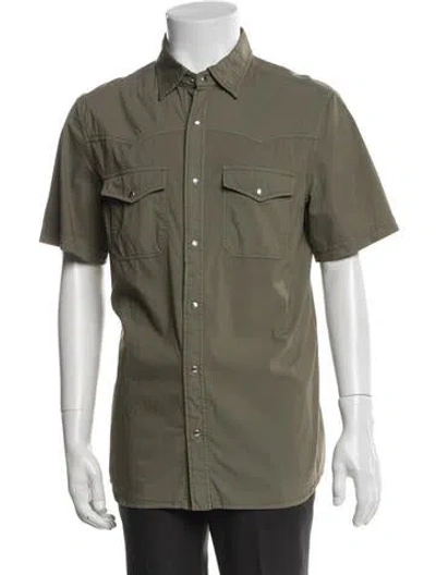 Pre-owned Prada Vintage 2000's Western Shirt In Green
