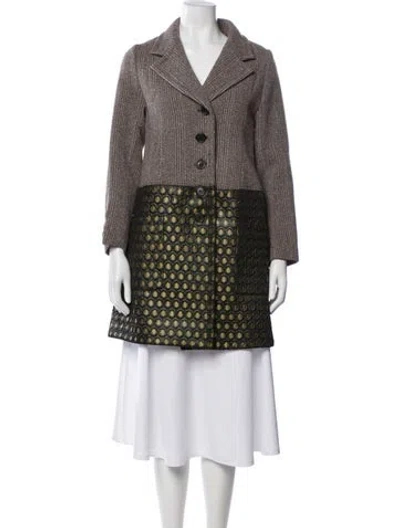 Pre-owned Prada Vintage 2002 Coat In Green/neutrals