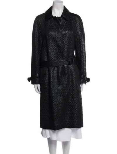 Pre-owned Prada Vintage 2002 Trench Coat In Black