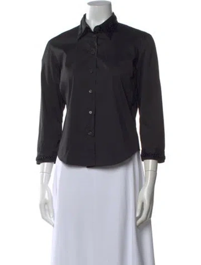 Pre-owned Prada Vintage 2004 Button-up Top In Black
