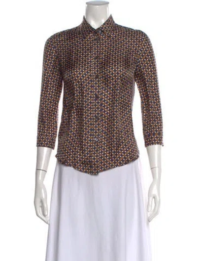 Pre-owned Prada Vintage 2004 Button-up Top In Brown