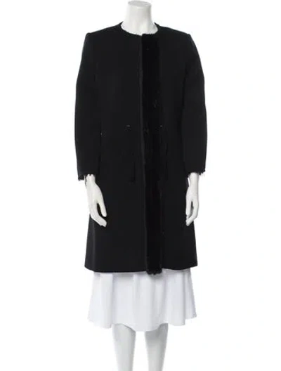 Pre-owned Prada Vintage 2004 Fur Coat In Black