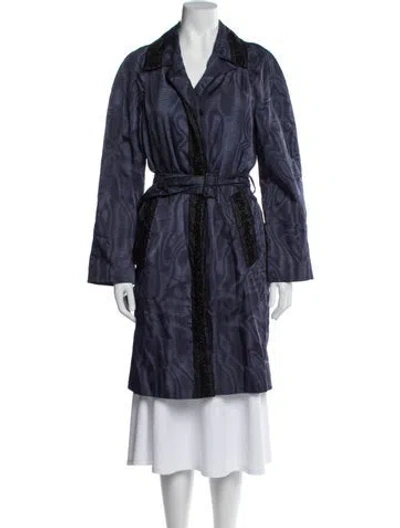 Pre-owned Prada Vintage 2004 Trench Coat In Blue