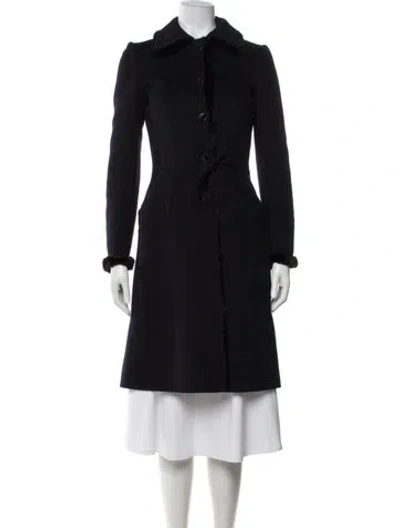 Pre-owned Prada Vintage 2004 Trench Coat In Blue