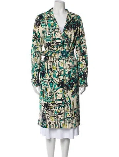 Pre-owned Prada Vintage 2004 Trench Coat In Green
