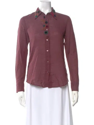Pre-owned Prada Vintage 2005 Blouse In Burgundy