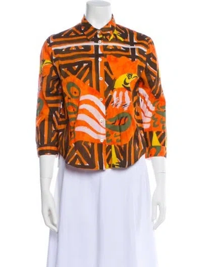 Pre-owned Prada Vintage 2005 Button-up Top In Multi