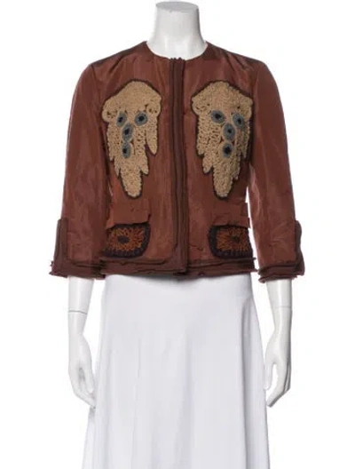 Pre-owned Prada Vintage 2005 Jacket In Brown
