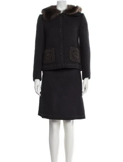Pre-owned Prada Vintage 2005 Skirt Set In Blue