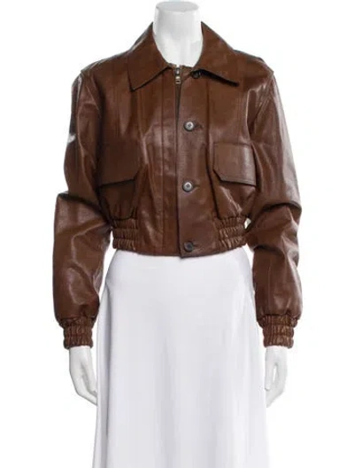 Pre-owned Prada Vintage 2006 Biker Jacket In Brown
