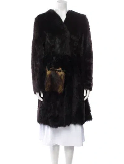 Pre-owned Prada Vintage 2006 Fur Coat In Black