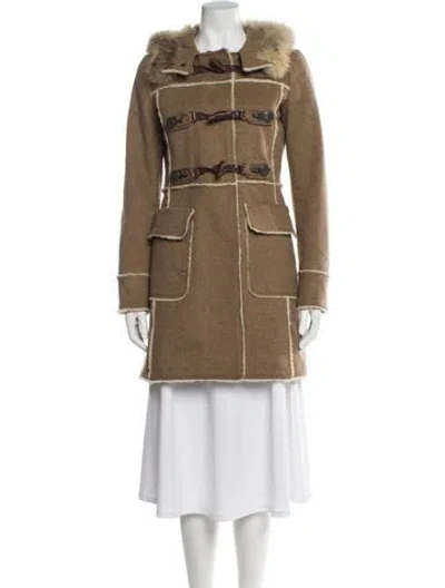 Pre-owned Prada Vintage 2006 Fur Coat In Brown