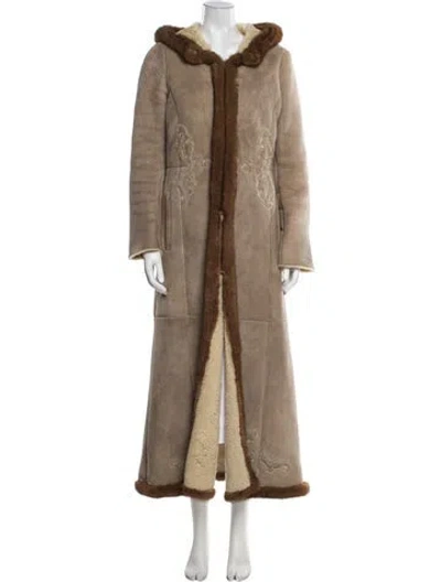 Pre-owned Prada Vintage 2006 Fur Coat In Neutral