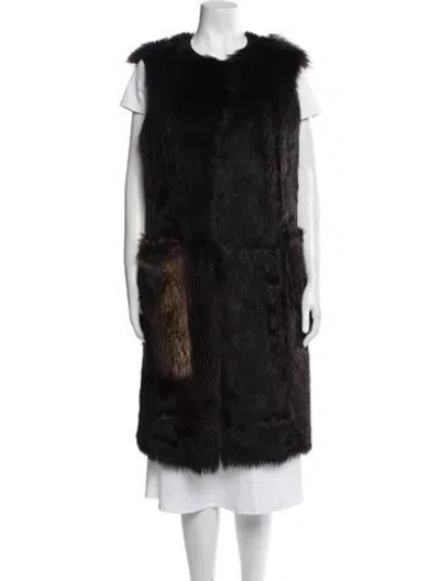 Pre-owned Prada Vintage 2006 Fur Jacket In Brown