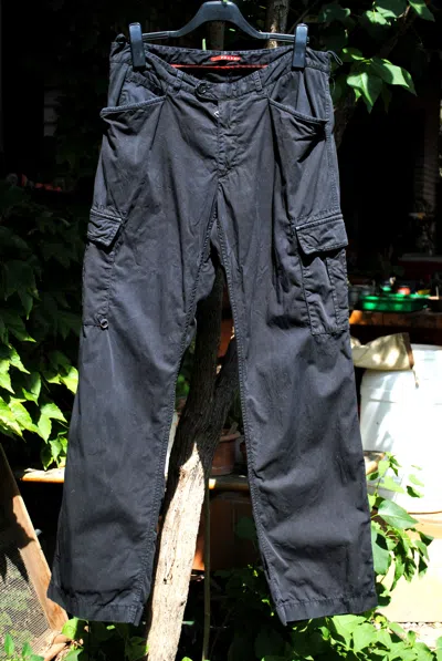 Pre-owned Prada Vintage 2006 Linea Rossa Black Cargo Pants