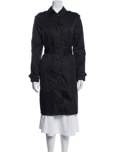 Pre-owned Prada Vintage 2006 Trench Coat In Blue