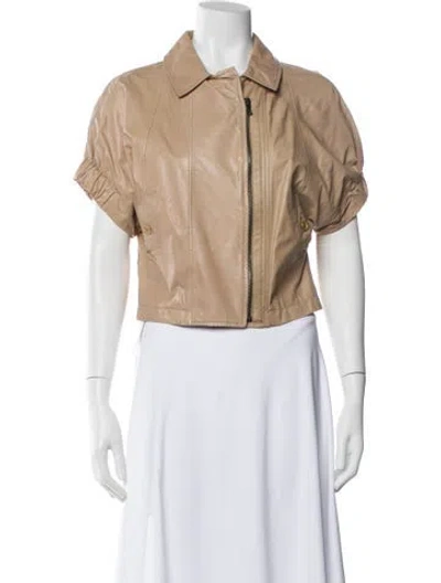 Pre-owned Prada Vintage 2007 Biker Jacket In Neutrals
